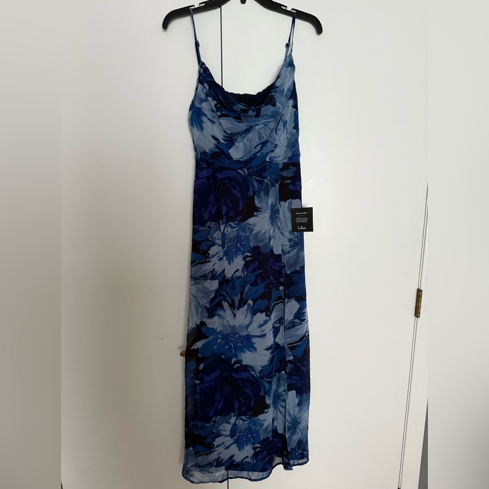 Lulu's Blue and White Floral Maxi Dress